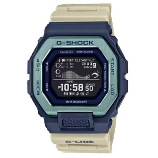 【CASIO 卡西歐】G-SHOCK G-LIDE系列經典設計衝浪者潮汐電子錶_白X藍_GBX-100TT-2_46mm