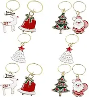 [Ipetboom] 10pcs Christmas Santa Hat Hair Ring Dreadlock Jewelry Braid Cuffs for Braids Diy Accessories