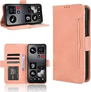 Business Multi-Card Slot Anti-Fall Leather Case Compatible with Nothing CMF Phone 1 Phone Cover Magnetic Flip Cover Stand Holder Phone Shell (Pink,Nothing CMF Phone 1)