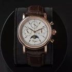 Sugess Gold SWAN NECK MoonPhase Master Chronograph Watch Seagull Waterproof