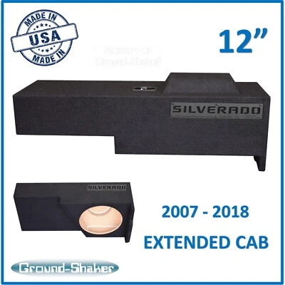 Chevy Silverado Extended /Double Cab 12" Single Sub Box Subwoofer Enclosure