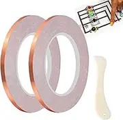2pcs Copper Foil Adhesive Tape,Copper Foil Tape For Stained Glass,Copper Paper Circuit Protective Tape With Bone Folding Tool - Conductive Adhesive Tapes Pair