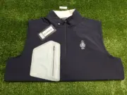 Harlestons Men's Lightweight Quarter-Zip Golf Vest C.C. Logo Navy Medium