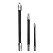FTIHTRY 3-Piece Flexible Socket Extension Bar Set 1/2" 1/4" 3/8" Shaft Drive ...
