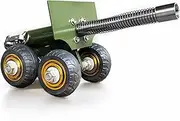 TIETHEKNOT Stainless Steel Mini Cannon Model with Recoil Mechanism - Perfect for Outdoor Games and Collectors’ Gift Firecracker(Four Wheels)