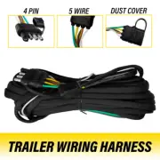 Fit Rewiring 4 Flat Connector 22FT 4 Pin 5 Wire Trailer Wiring Harness Connector