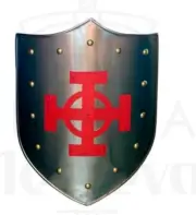 Viking Templar Knight Heater Crusader Battle Armor - Heater Shield Cross Red