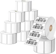 12 Rolls 2" X 1" Barcode Labels, 1300/Roll - Direct Thermal Labels Compatible with Zebra & Rollo Printers