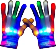 LED Light-Up Gloves with 6 Modes and 5 Color Options for Rave Fun Large