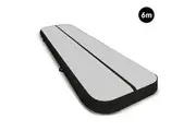 6m x 1m Air Track Inflatable Tumbling Mat Gymnastics - Grey Black