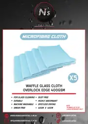 N’s Wash & Detail | Waffle Glass Cloth Overlock Edge 5 x Pack | 400GSM