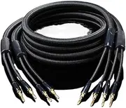 A Pair of HiFi Speaker Cables with Y-Plug Banana Plugs(1m)