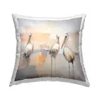 Pelicans on Beach Design by Irena Orlov Throw Pillow, 18 x 18, Grey