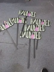 6 Halloween Yard Signs with Stakes, Glow in the Dark haunted Decorations Outdoor