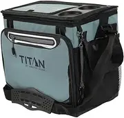 Titan Arctic Zone - Insulated Leak-Proof Collapsible Cooler Bag, Holds 40 Cans, Teal, Blue
