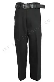 Toddlers Black Dress Pants PF110-BLK Flat Front Slacks with Black Belt 2T to 4T