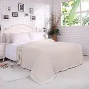 Kobelar 100% Pure Merino Wool Blanket,Wool Blanket Camping,Large Wool Blankets Queen Size,Soft Wool Blanket,Queen Wool Blankets for The Bed,Wool Outdoor Blanket,Wool Blanket Full Size(90X90In,Ivory)