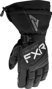 FXR Hybrid Helium Leather Gauntlet Snowmobile Gloves, black, Size M for Men