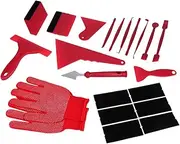 Window Tint Tool Kit Auto Tinting Film Scraper Squeegee Cutter Set for Includes for Flat Curved Surfaces Red Bag Packaging