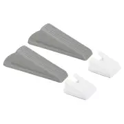 2 Pcs Door Stoppers, Door Stop Doorstop Rubber Wedge with Storage Box, Grey