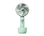 Guildford 2 In 1 Mini Handheld Fan USB Rechargeable Cooling Wind 3 Speed Retro Desk Fan Portable For Camping Travel - Green