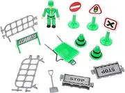 ORFOFE 1 Set Traffic Sign Roadblock Simulation Model for Educational Play DIY Barricade Props for Early Transportation Learning and Creative Play