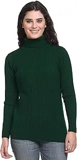 [GODFREY] Women's Acrylic Blend Turtle Neck Sweater (GWS1003D_Olive_L_Olive Green_L)