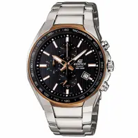 在飛比找PChome24h購物優惠-CASIO EDIFICE 極簡俐落計時運動錶(金框)