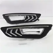 Fog Light Car Foglamp LED DRL 12V For Focus 2015 2016 2017 2018 Yellow Turn Signal Daytime Running Light