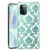 (White Damask)ShockProof TPU phone case cover(Clear)for Oneplus Nord N10 5G