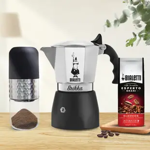 BIALETTI 加壓摩卡壺4杯 送 IKUK無線電動磨豆機 / 露營 咖啡 加壓