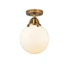 Innovations Beacon 1 Light 8" Semi-Flush, BB/Frosted - 288-1C-BB-G201-8