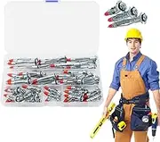 Drywall Expansion Screw | 52x Heavy Duty Expansion Nuts,Hollow Wall Drive Anchors Nuts Kit, Home Improvement Tools Accessories for Ceiling Lamps, Gray Boards, Fiberboards