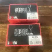 Riedel Swirl 2 Sets of 2 White Wine Tumblers in Clear 4 Glasses Total