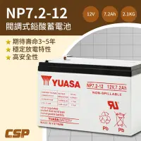 在飛比找Yahoo奇摩購物中心優惠-【YUASA湯淺】NP7.2-12閥調密閉式鉛酸電池~12V