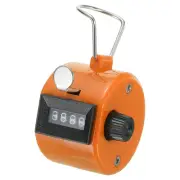 Clicker Counter 4-Digit Hand Tally Counter Mechanical Click Counter Orange