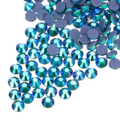 1440 Pcs Hotfix Rhinestones Crystal Glass Gems(SS16 4mm,Dark Green )