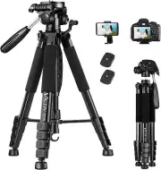 74” Camera Tripod, Tripod for Camera and Phone, Aluminum Heavy Duty Tripod Stand