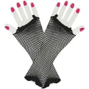 Black Fingerless Fishnet Gloves