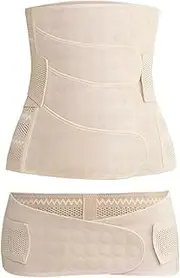 Postpartum Abdominal Girdle Waist Trainer Posture Correction Lumbar Support Belt Cesarean Belt For Natural Childbirth(Beige,X-Large)