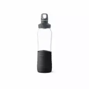 Emsa Glass Drinking Bottle Drink2Go, Drinking Bottle, Glass, Silicone, Black,...