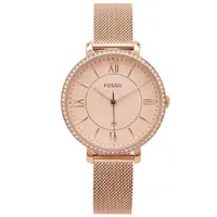 在飛比找momo購物網優惠-【FOSSIL】鑽鑲優雅風米蘭帶錶帶手錶-香檳色面X玫瑰金/