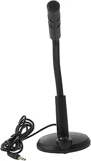 Vaguelly 1Pc Desktop Microphone with Adjustable Angle Wired Computer Accessory for Voice Chat Live Streaming Singing Durable Plastic with Stable Pedestal Noise