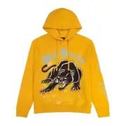 New Ed Hardy Tattoo Crouching Panther Mens XL Gold Graphic Fleece Hoodie NWT