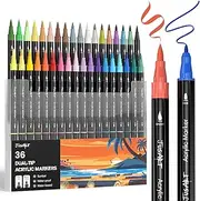 JusArt 36 Colors Acrylic Paint Markers