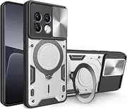 Compatible with OnePlus 11 5G Case,Car Mount Magnetic Shell,Compatible with 1+ 11 5G PHB110 Built-in Kickstand with Slide Lens Case Cover White