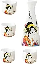 Alipis 1 Set Sake Kettle with Wine Storage Cups Elegant Japanese Style Wine Holder for Home Restaurant and Tea House Use Multi Functional Liquor Container