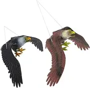 Abaodam 1set Realistic Eagle Garden Decor Durable Plastic Eagle Statues for Lawn Decoration Outdoor Hanging Bird Figurines Home and Enhancement 4pcs