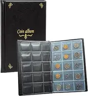 Eage Coin Collection Holder Album for Collectors, 150 Pockets 1.77 x 1.77 Inch Coin Albums Penny Collecting Book for Coin Storage(Black)