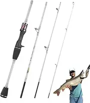 Mivpzisk Travel Fishing Pole,Carbon Fiber Portable Fishing Pole - Lightweight Short Section Travel Fish Rods Fishing Supplies for Bass Salmon Trout Fishing